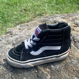 VANS OFF THE WALL OLD SKOOL YOUTH TODDLER INFANT 5 BLACK/WHITE HI TOP SNEAKERS